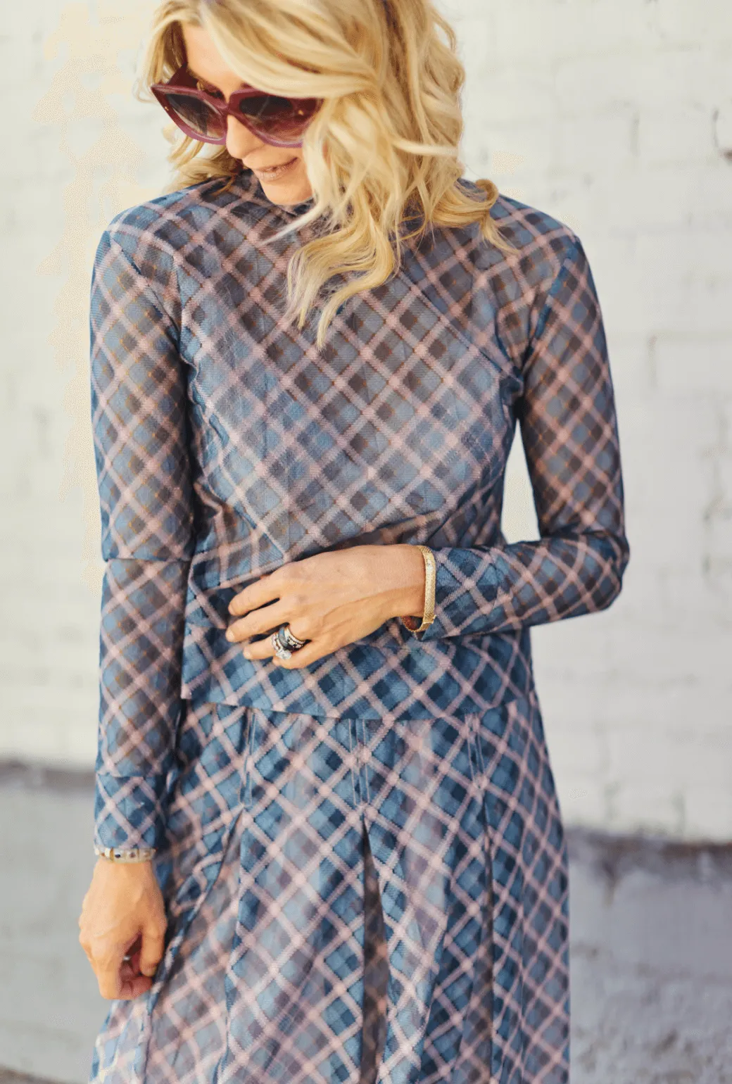 Diane Turtleneck - Sheer Plaid