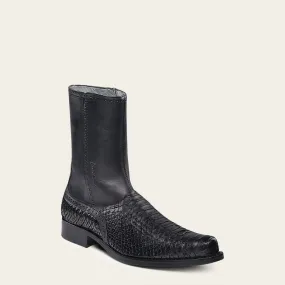 Dress black python exotic boot