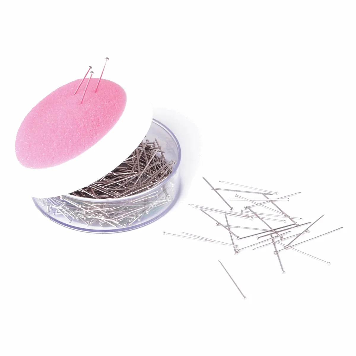 Dressmaking Pin Cushion Tub & Pins: 65mm - 25gms