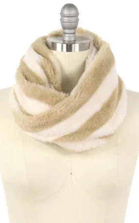 EAF9457 Stripe Faux Fur Twist Tube