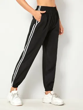 Elastic Waist Side Stripe Sweatpants