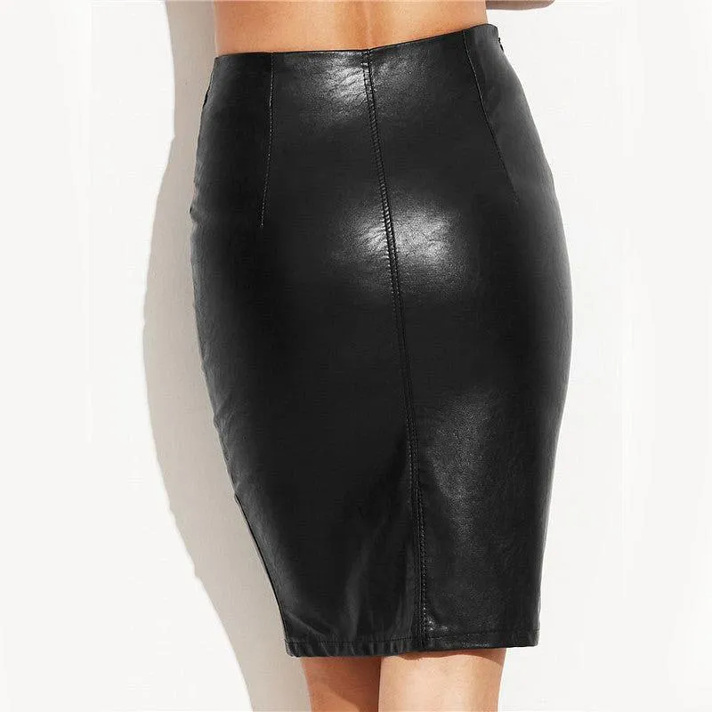 Faux Leather Pencil Skirt