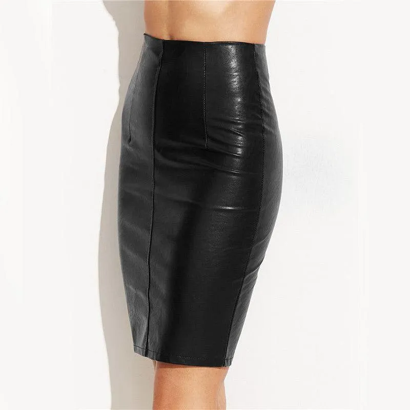 Faux Leather Pencil Skirt