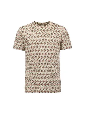 Fractal Print Tee: Coffee