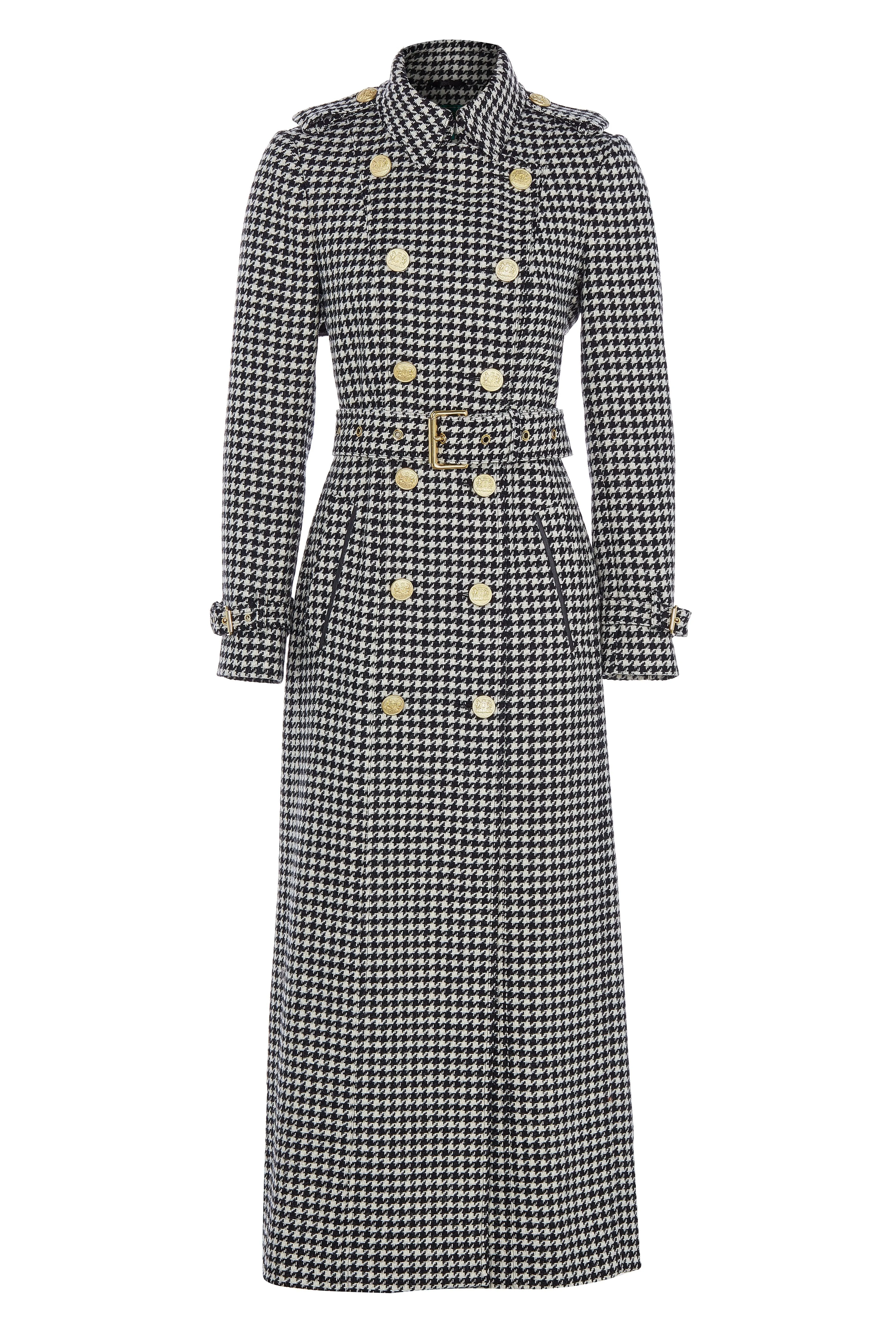 Full Length Marlborough Trench Coat (Houndstooth)