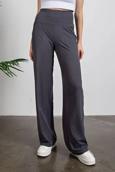 Full Size High Waist Straight Leg Sweatpants