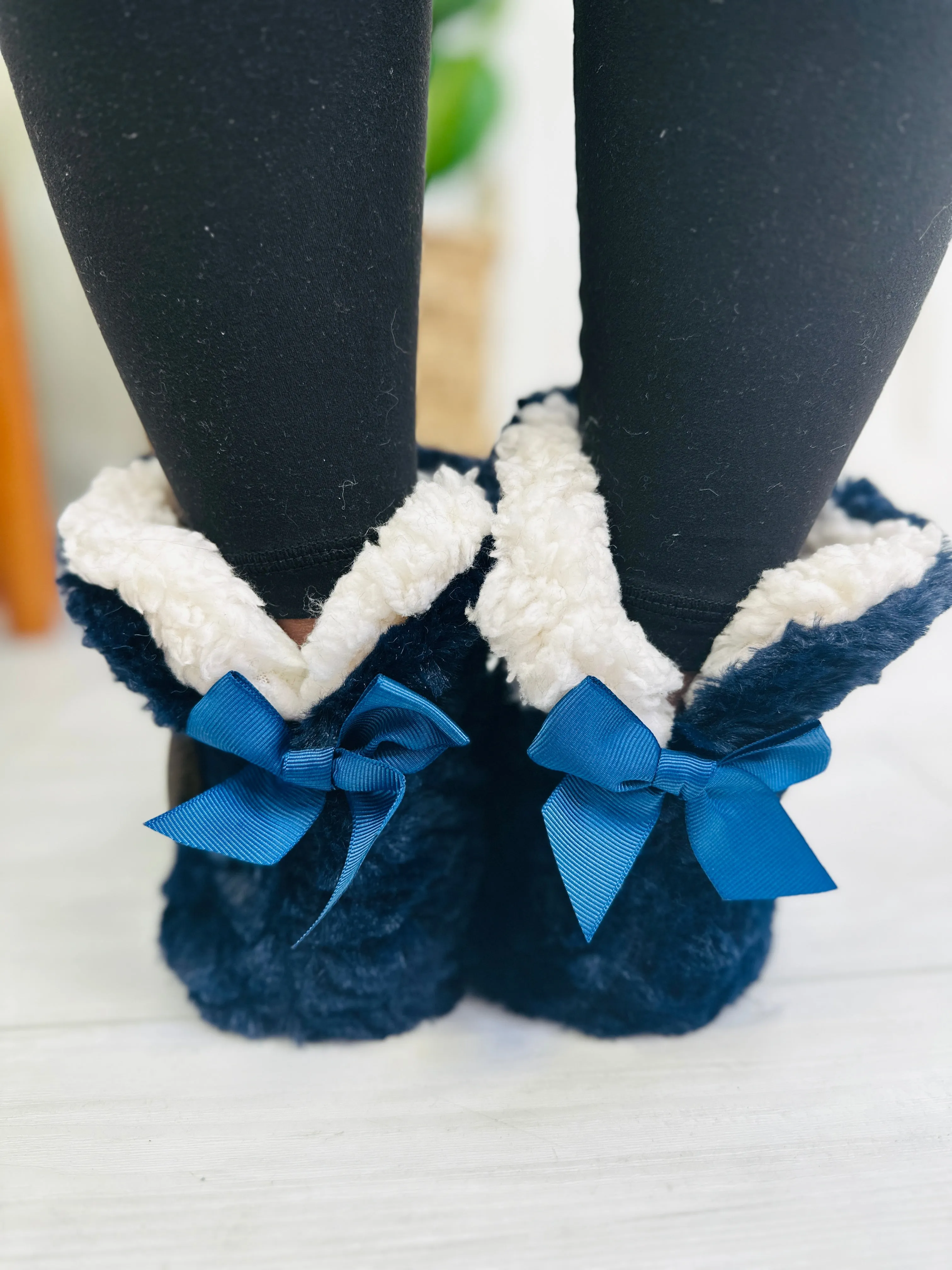 Fur Bow Slippers- Multiple Colors!