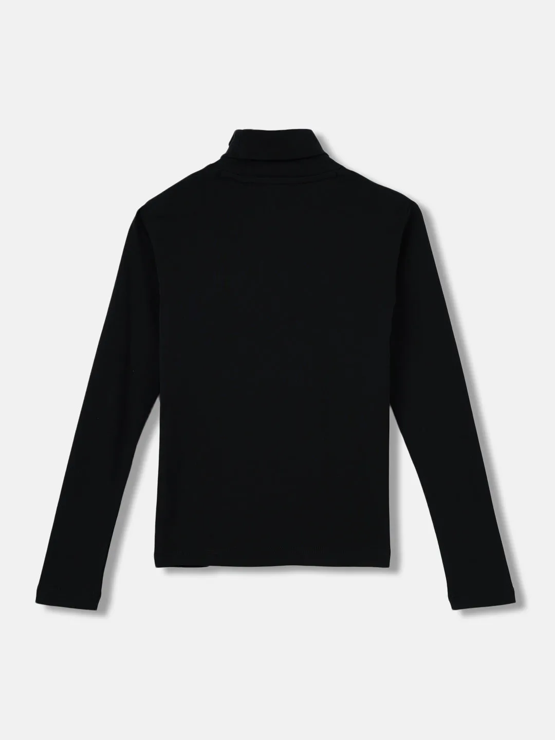 Gant Boys Black Solid Turtle Neck Full Sleeves Sweatshirt