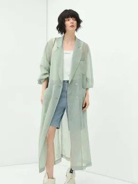 Gauzy Lightweight Transparent Trench Coat