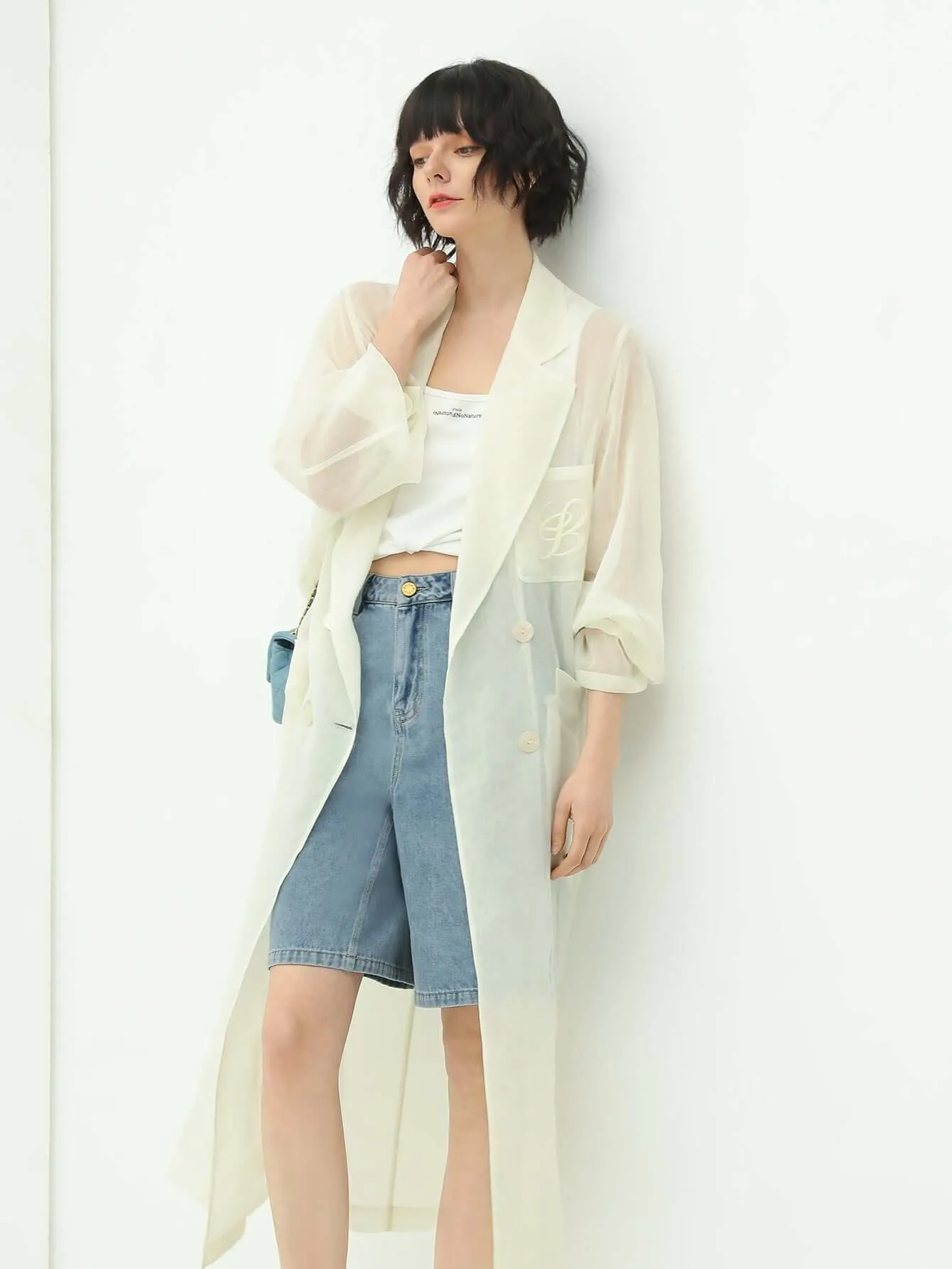 Gauzy Lightweight Transparent Trench Coat