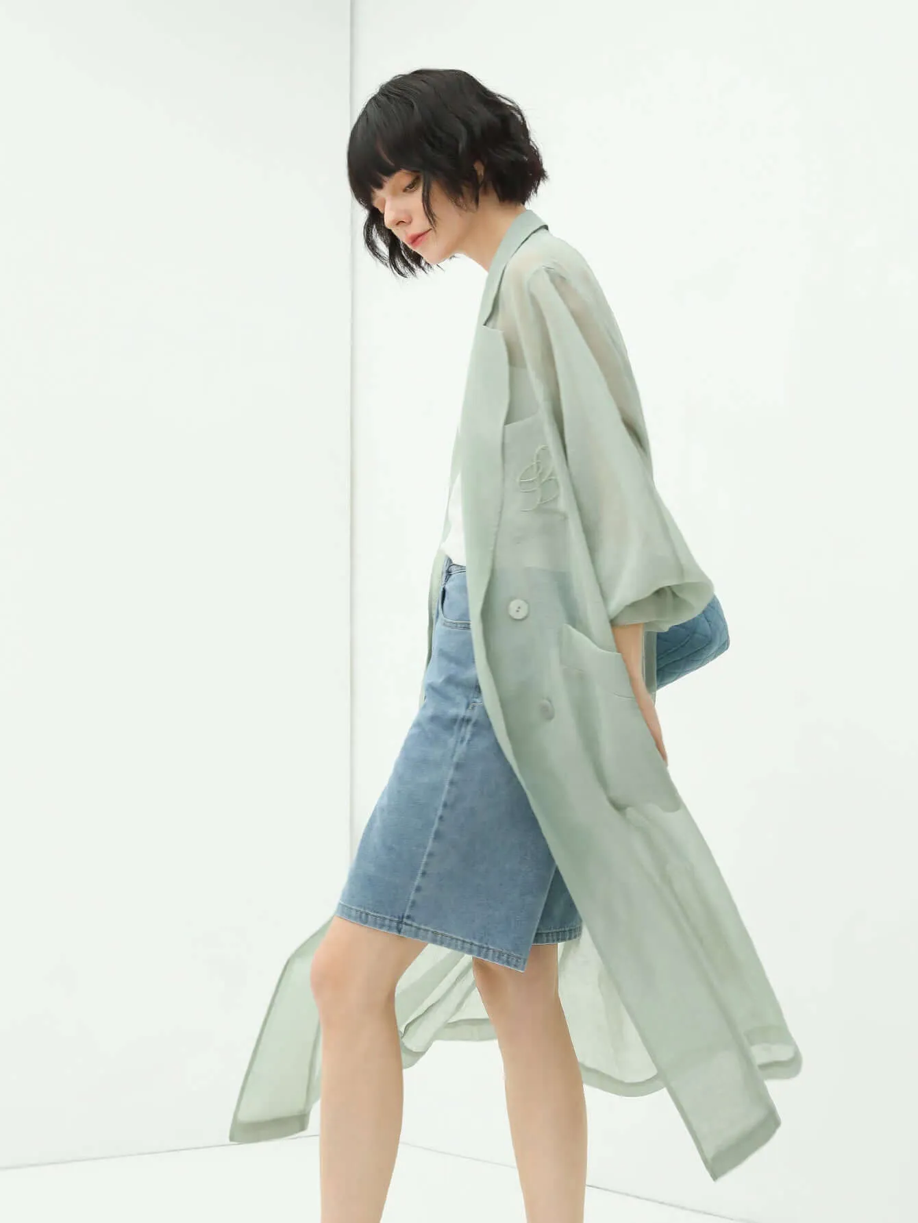 Gauzy Lightweight Transparent Trench Coat