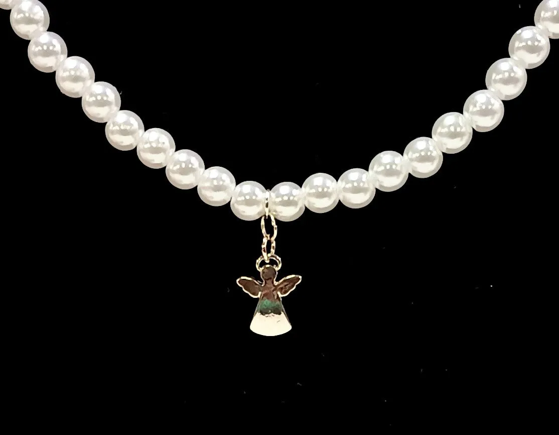 Girl First Holy Communion Necklace with Angel Pendant