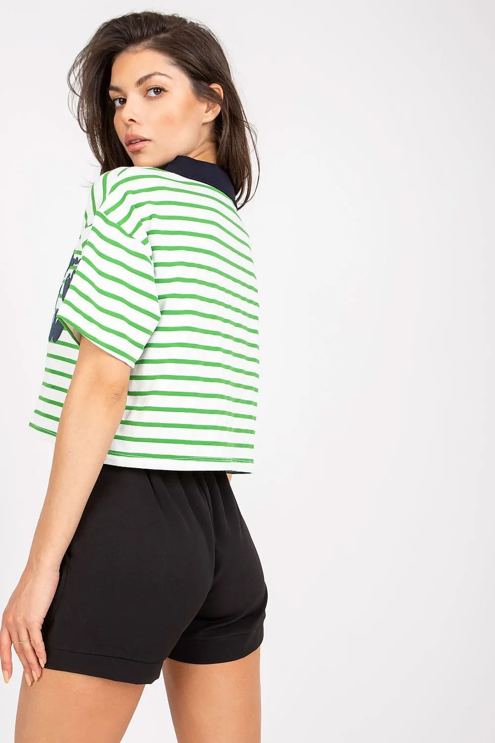 Girl You Got This Striped Cropped Henley Women’s Tee