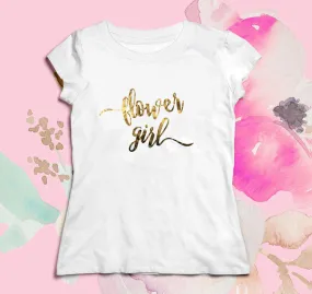 Gold Foil Flower Girl T-Shirt