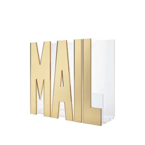 Gold Mirror Acrylic Mail Holder