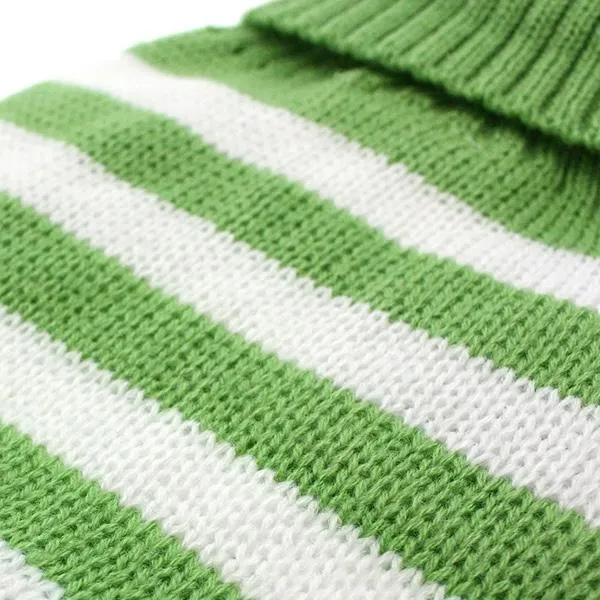 Green And White Candy Stripe Dog Sweater XL