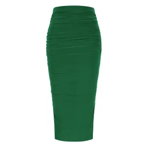 Green soft touch bodycon pencil wiggle skirt