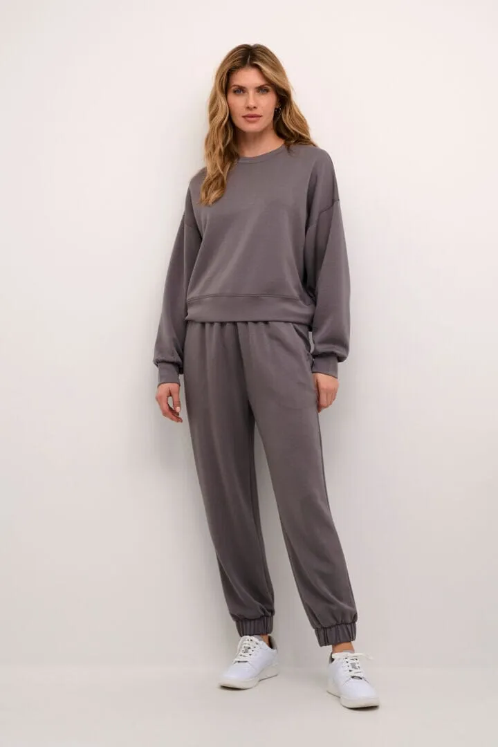 GREY ELASTIC WAIST CASUAL JOGGER PANT