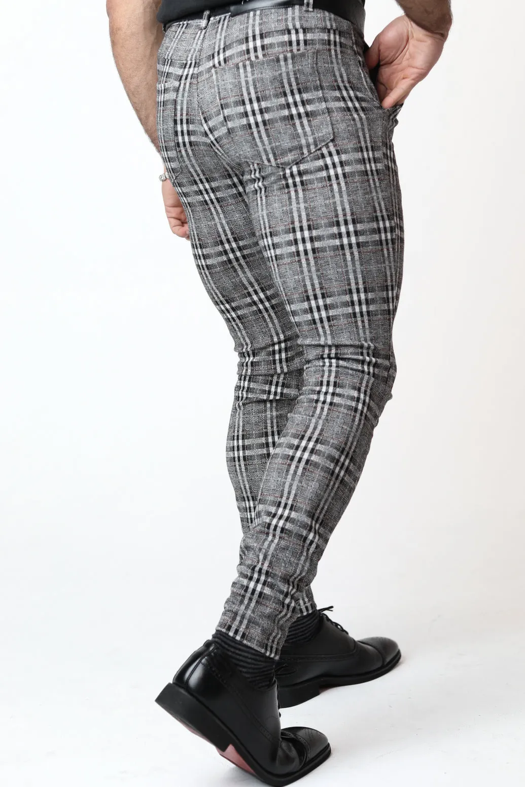 Grey Plaid Pants V3