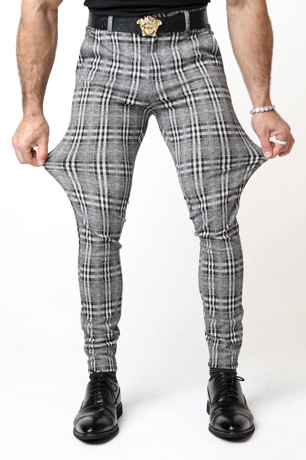 Grey Plaid Pants V3