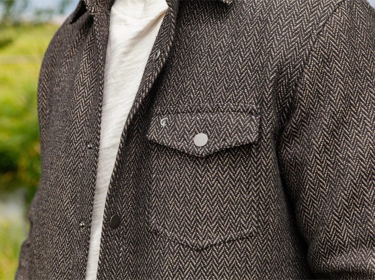 Herringbone Shacket - Charcoal