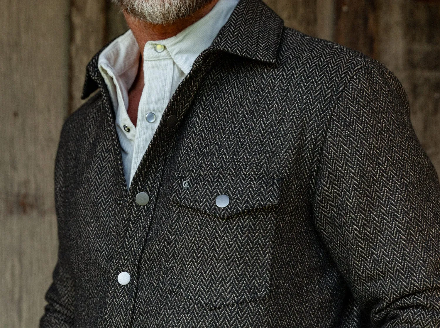 Herringbone Shacket - Charcoal