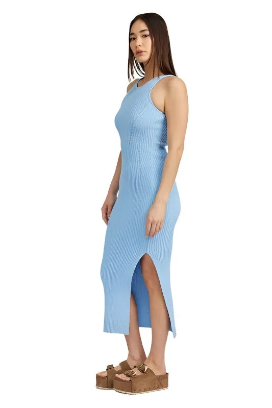 HIGH SLIT TANK MIDI DRESS