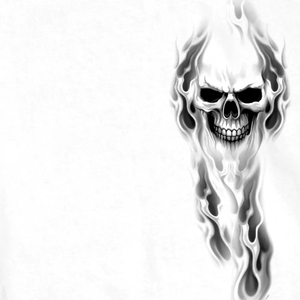 Hot Leathers GMD1080 Men's 'Ghost' Skull Double Sided White Printed T-Shirt