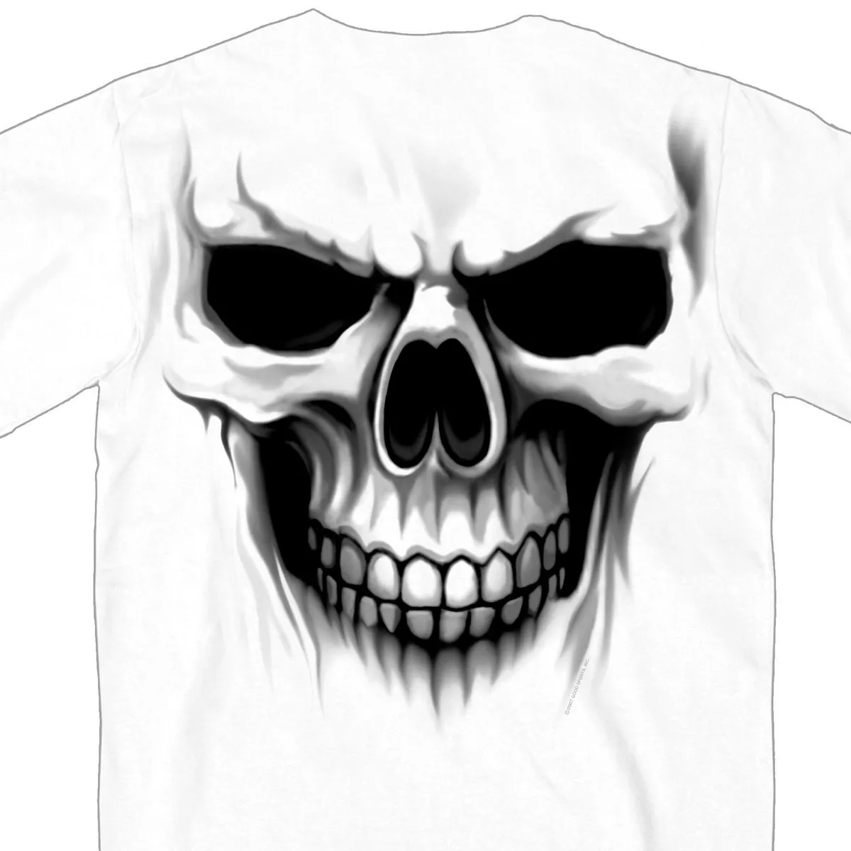 Hot Leathers GMD1080 Men's 'Ghost' Skull Double Sided White Printed