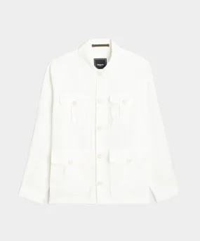 Irish Linen Field Jacket in White