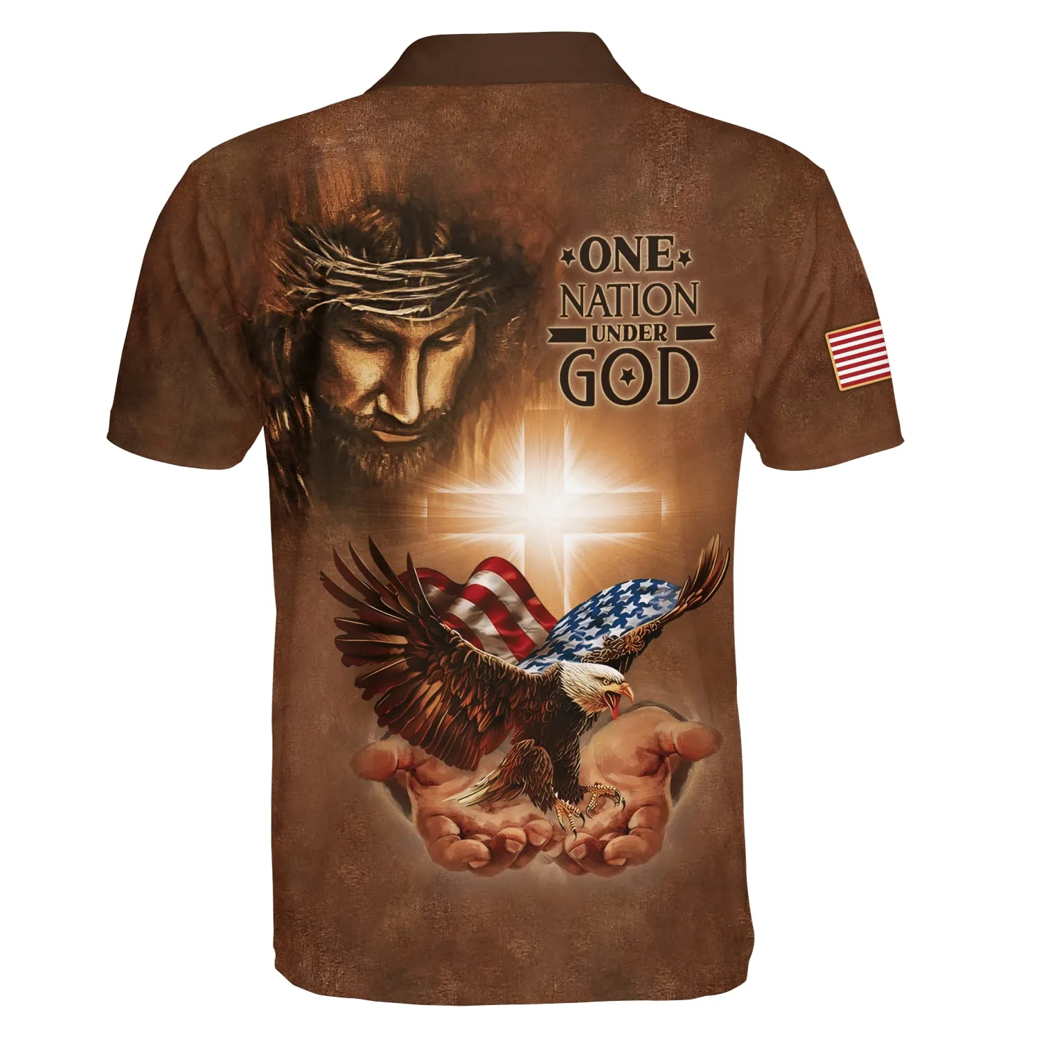 Jesus American One Nation Under God Polo Shirt - Christian Shirts & Shorts