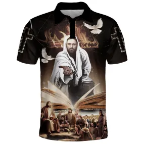 Jesus Christ And Dove Polo Shirt - Christian Shirts & Shorts