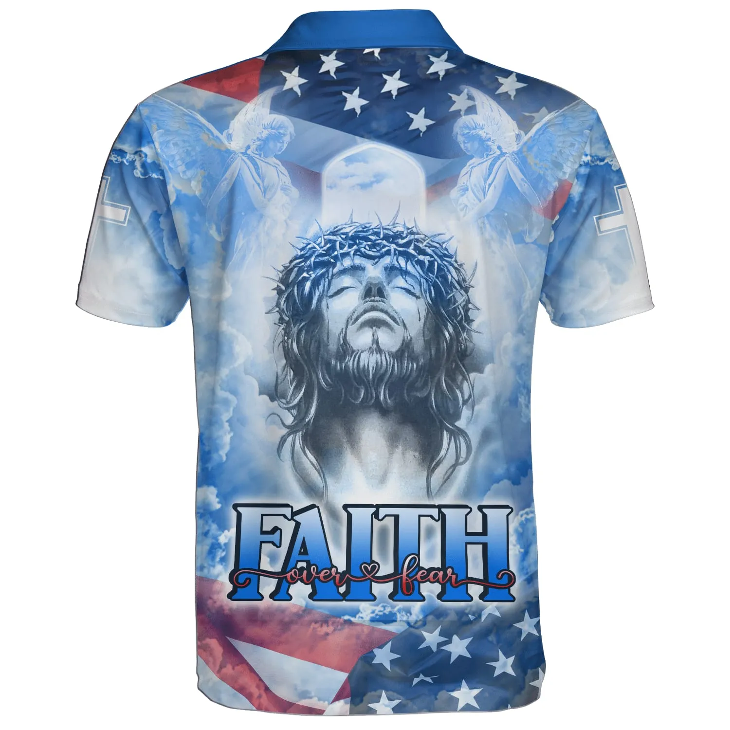 Jesus Christ Faith Over Fear Polo Shirt - Christian Shirts & Shorts