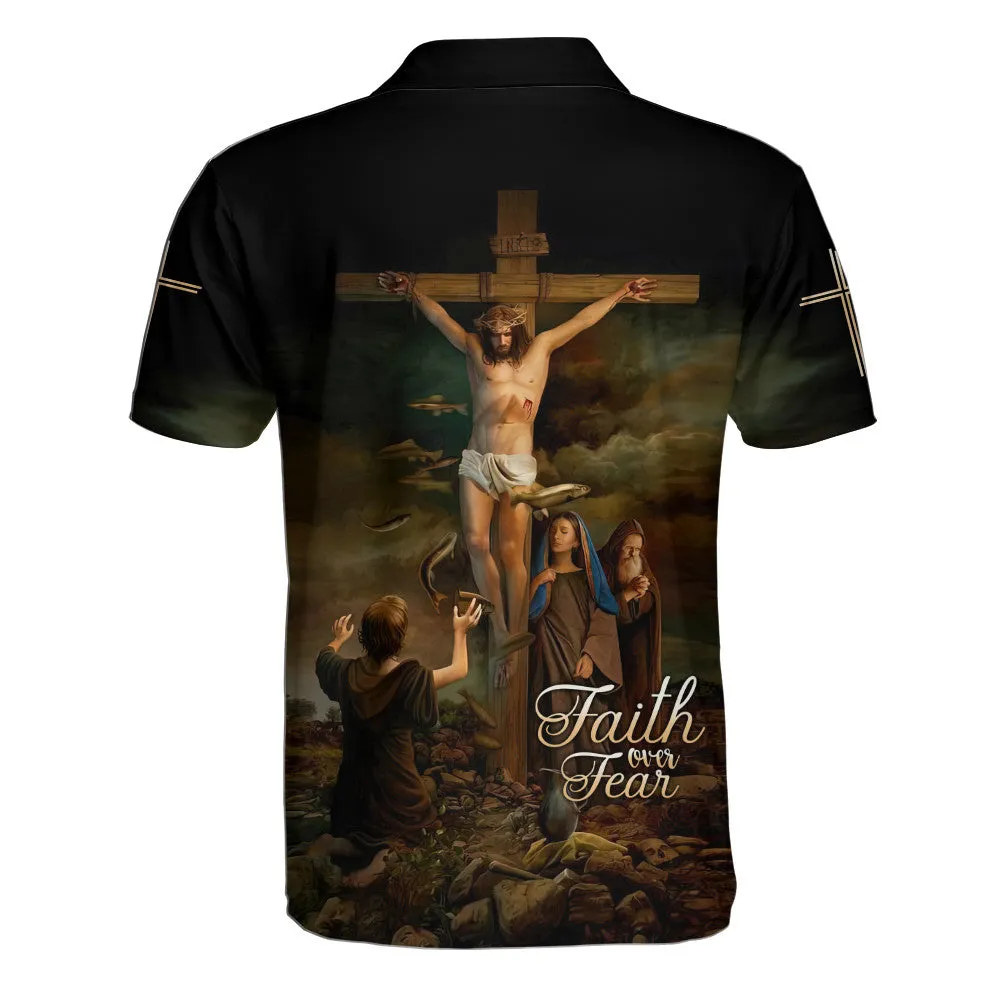 Jesus Christ Hanging On The Cross Polo Shirt - Christian Shirts & Shorts