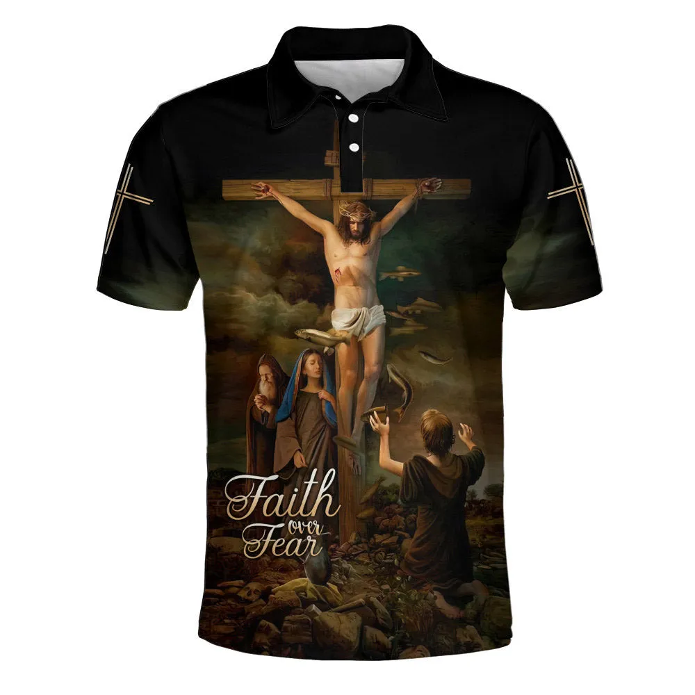 Jesus Christ Hanging On The Cross Polo Shirt - Christian Shirts & Shorts