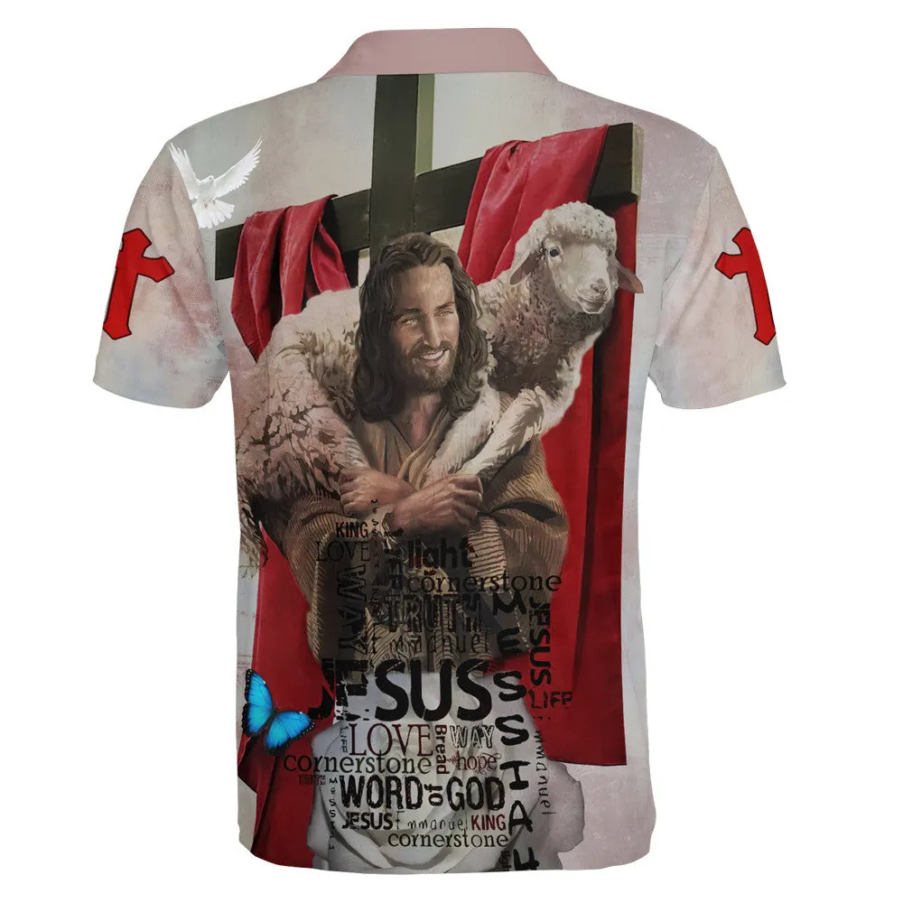 Jesus Holding Lamb Polo Shirt - Christian Shirts & Shorts