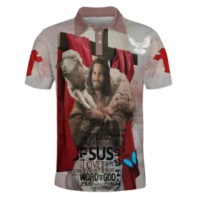 Jesus Holding Lamb Polo Shirt - Christian Shirts & Shorts