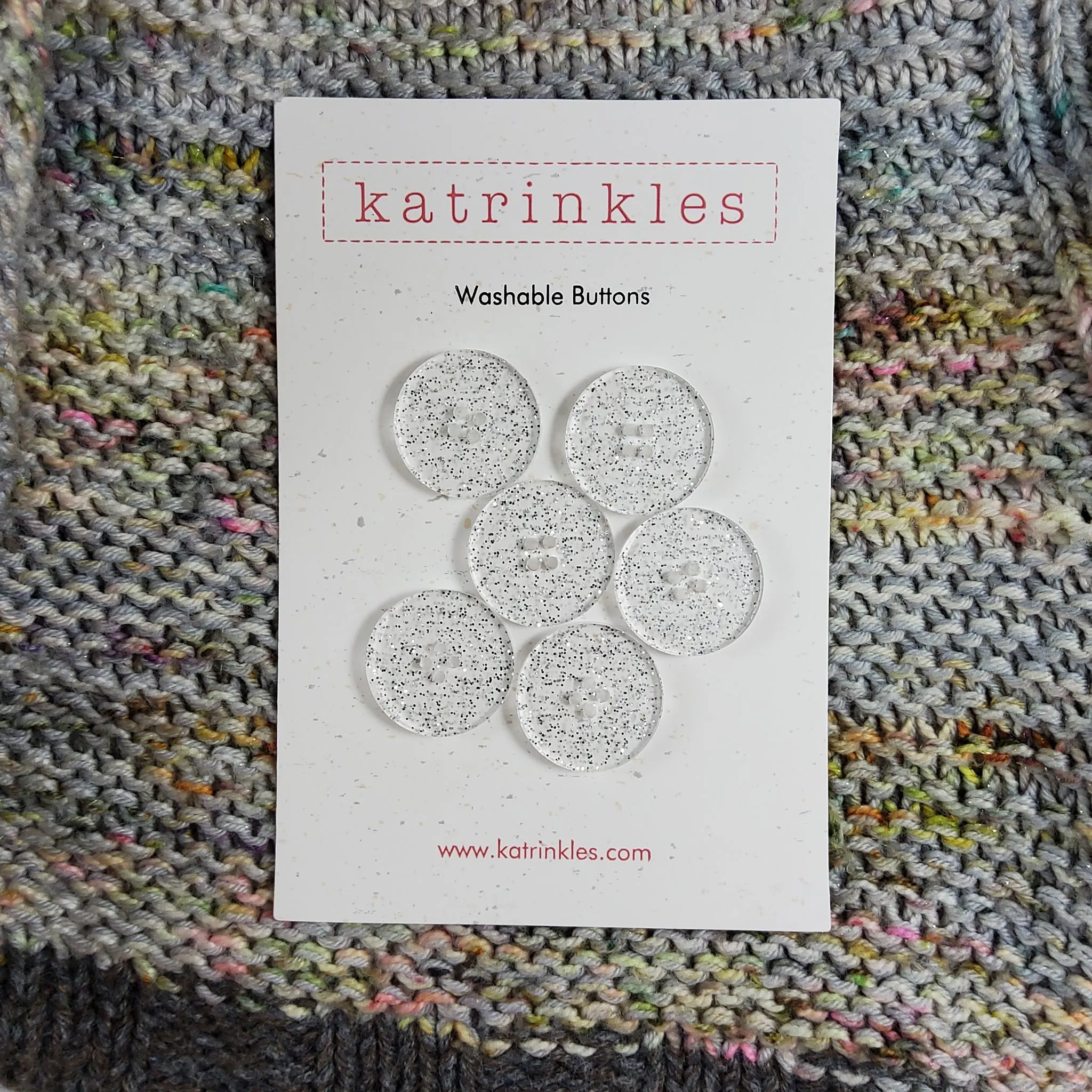 Katrinkles Acrylic Buttons in Quartz Crystal Glitter