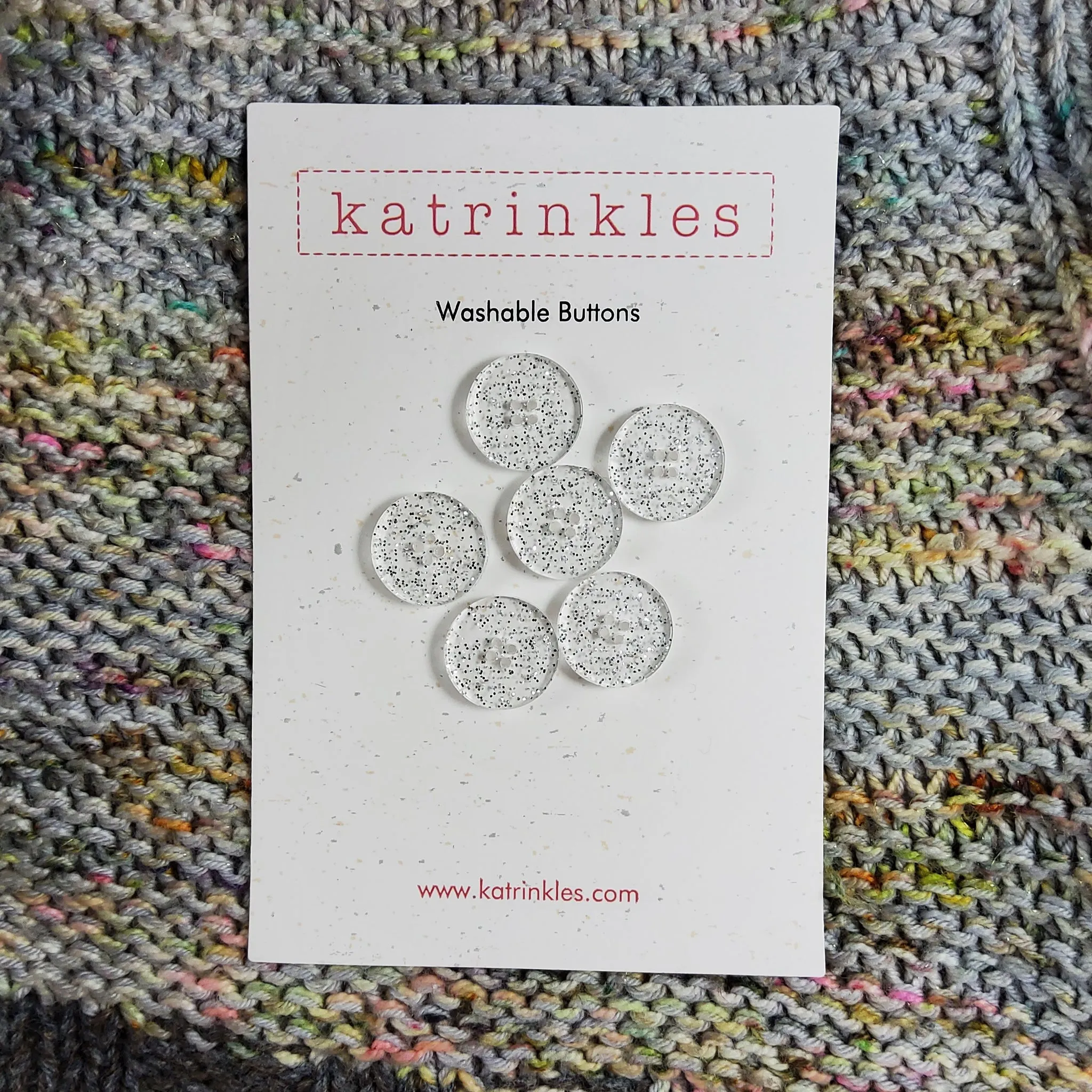 Katrinkles Acrylic Buttons in Quartz Crystal Glitter