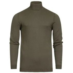 Khaki Turtleneck Sweater