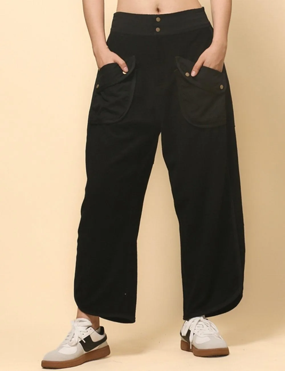 Ladies Casual Pockets Pants Relaxed Sweatpants SKP513