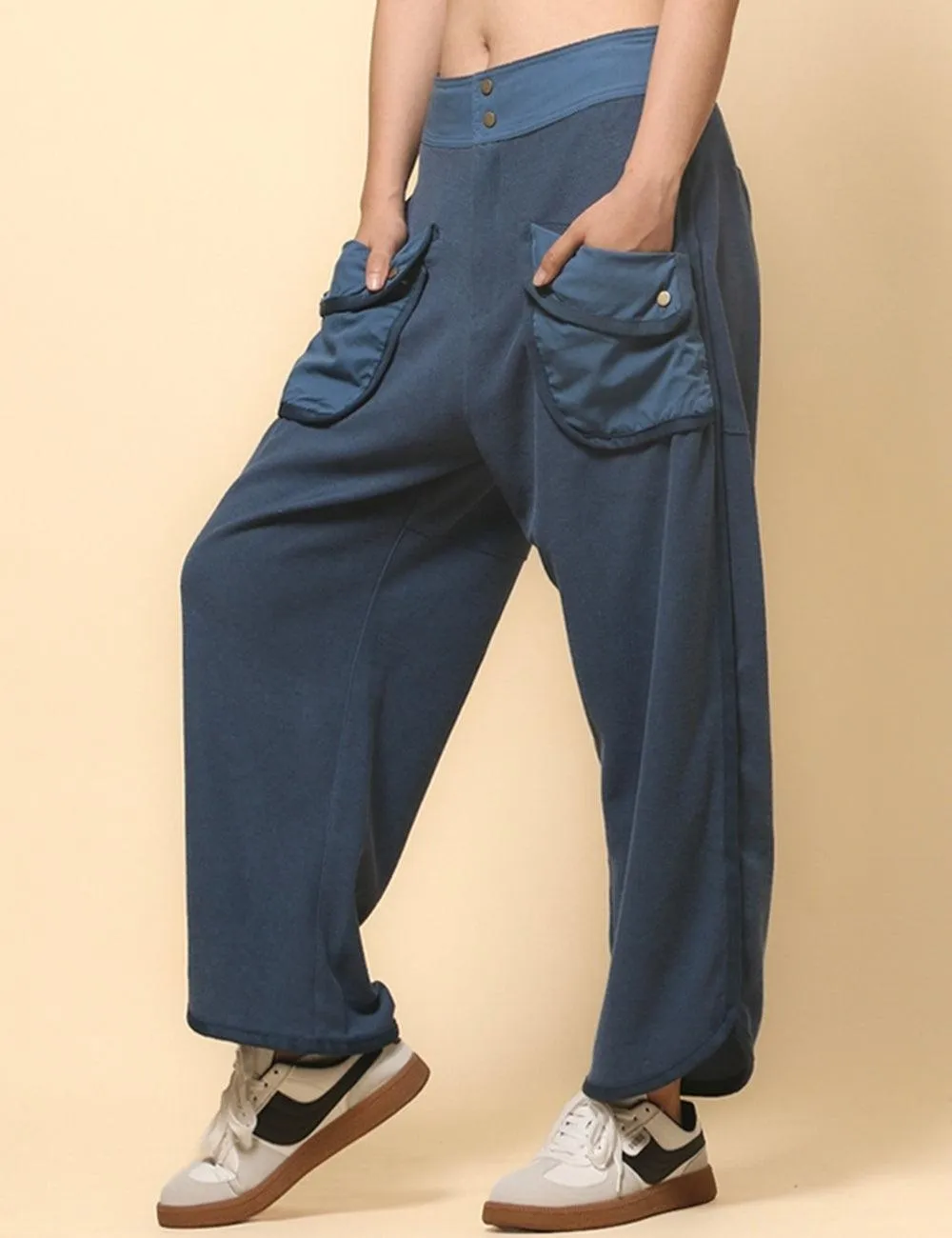 Ladies Casual Pockets Pants Relaxed Sweatpants SKP513