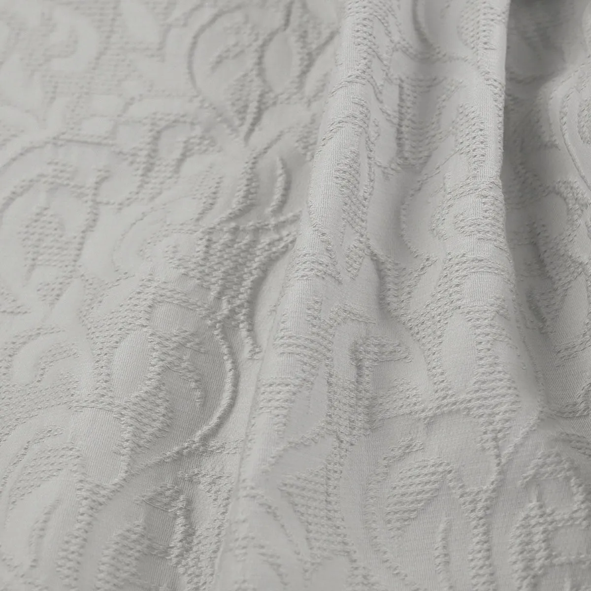 Light Grey Floral Jacquard Fabric 96641