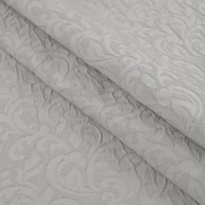 Light Grey Floral Jacquard Fabric 96641