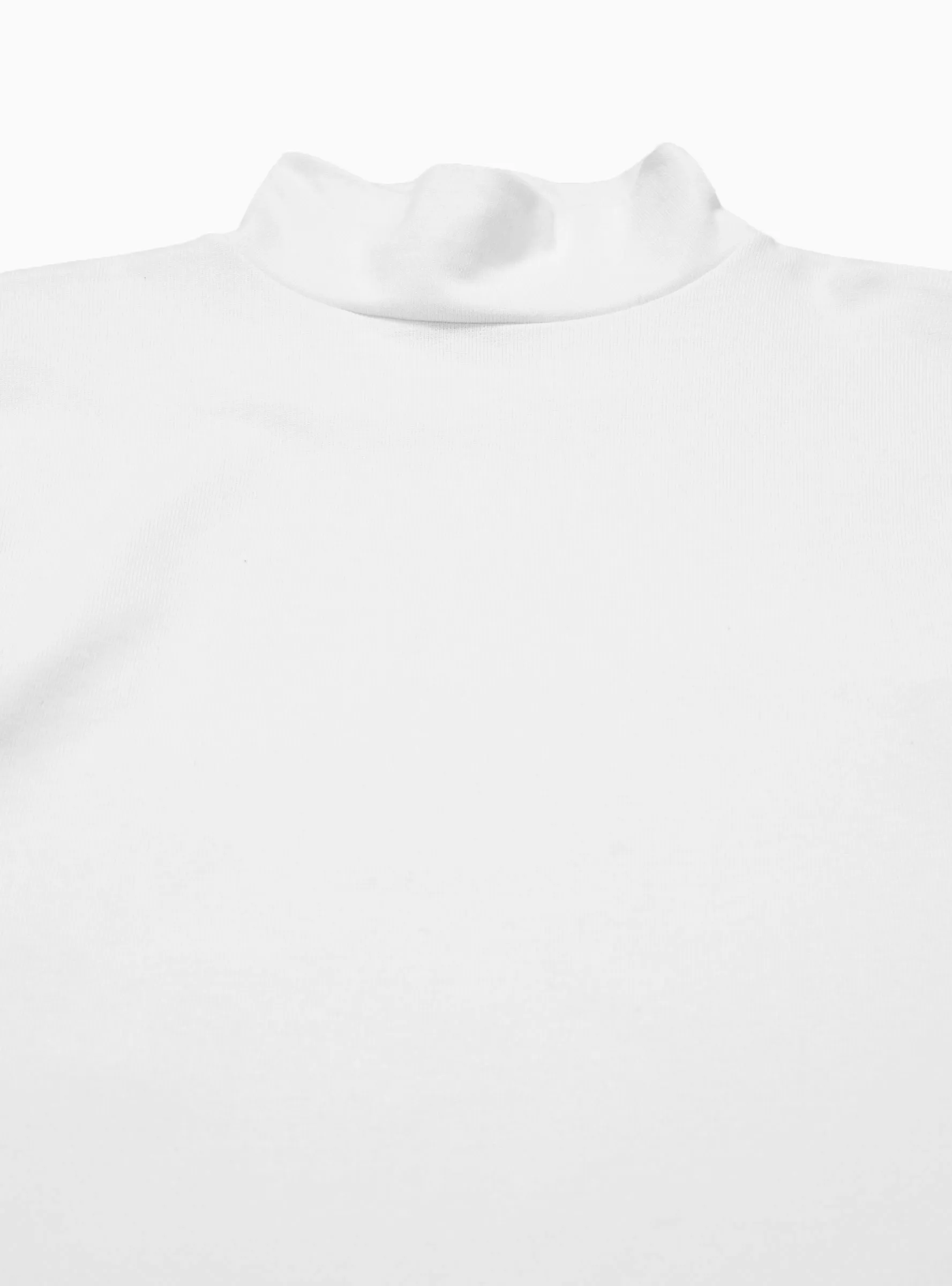 Long Sleeve High Neck Tee White