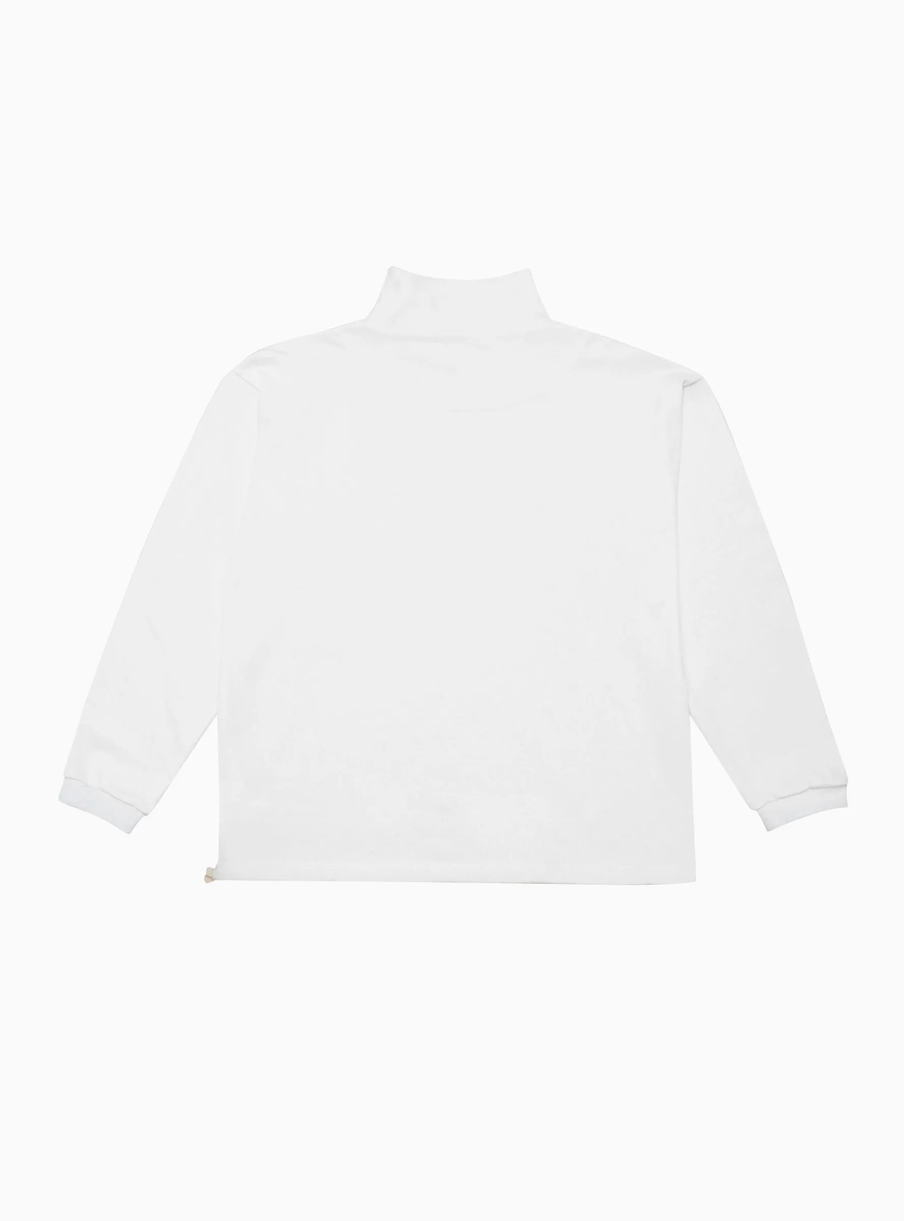 Long Sleeve High Neck Tee White