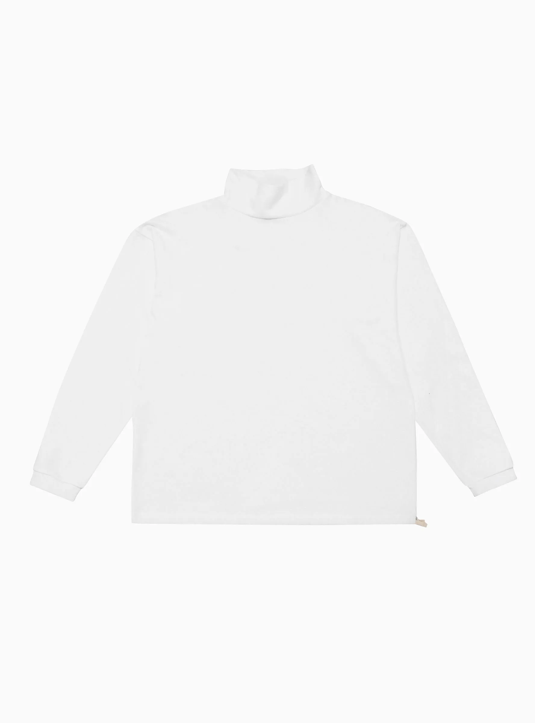 Long Sleeve High Neck Tee White