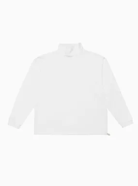 Long Sleeve High Neck Tee White