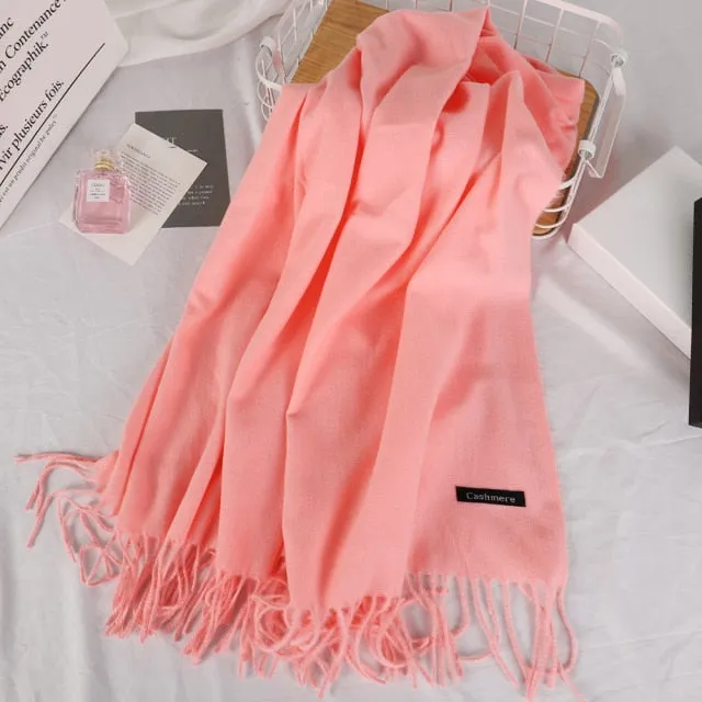 Long Warm Cashmere Hijab Scarf