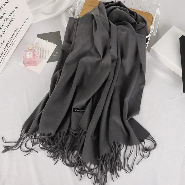 Long Warm Cashmere Hijab Scarf